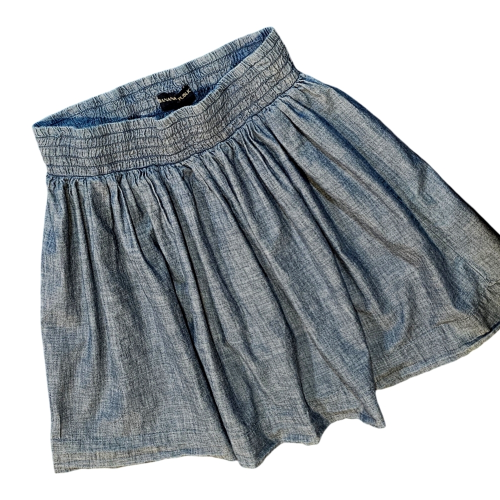 G43 Banana Republic Size 4 Blue Chambray A-Line Skirt
